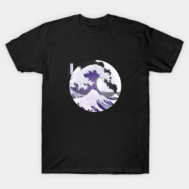 Great Wave Off Kanagawa Eruption T-Shirt by tonylonder